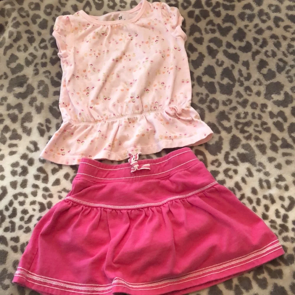 Carter’s & Jumping Beans Skirt and Top Outfit Pink 2T